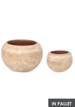 Clearance Bizzotto SET2 P.VASO MINH BOMB TERRACOTTA MARRONE