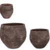 Clearance Bizzotto SET3 P.VASO MINH BOMB TERRACOTTA SCURA