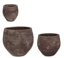 Clearance Bizzotto SET3 P.VASO MINH BOMB TERRACOTTA SCURA