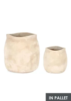 Outlet Bizzotto SET2 P.VASO MINH SAGOMATO TERRACOT CHIAR