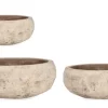 Discount Bizzotto SET3 P.VASO MINH TOND TERRACOTTA BRUNITA