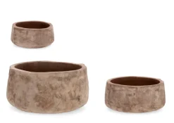 Outlet Bizzotto SET3 P.VASO MINH TONDO TERRACOTTA BRUNIT