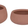 Hot Bizzotto SET3 P.VASO RIBBED BOMB TERRACOTTA BASSO