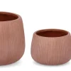 Online Bizzotto SET3 P.VASO RIBBED BOMB TERRACOTTA ALTO