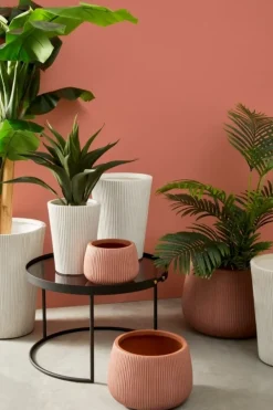 Online Bizzotto SET3 P.VASO RIBBED BOMB TERRACOTTA ALTO