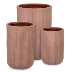 Hot Bizzotto SET3 P.VASO RIBBED TO TERRACOTTA
