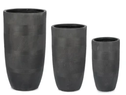 Discount Bizzotto SET3 P.VASO RIGO TO ANTRACITE ALTO
