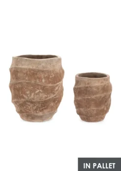 Hot Bizzotto SET2 P.VASO TEIDE ALTO TERRACOTTA BRUNIT