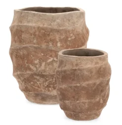 Hot Bizzotto SET2 P.VASO TEIDE ALTO TERRACOTTA BRUNIT