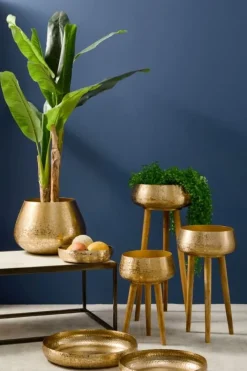 New Bizzotto SET3 P.VASO VARANASI TREPPIEDE TO ORO