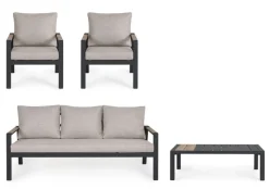 New Bizzotto SET4 SALOTTO C-C ELNA ANTRACITE LH32