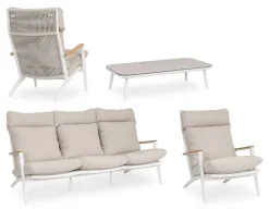 Outlet Bizzotto SET4 SALOTTO C-C IBISCO BIANCO WG20