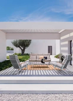 Outlet Bizzotto SET4 SALOTTO C-C IBISCO BIANCO WG20