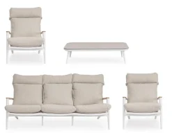 Outlet Bizzotto SET4 SALOTTO C-C IBISCO BIANCO WG20
