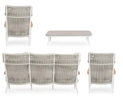 Outlet Bizzotto SET4 SALOTTO C-C IBISCO BIANCO WG20