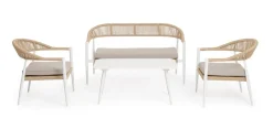 New Bizzotto SET4 SALOTTO C-C JANDIA BIANCO/BEIGE
