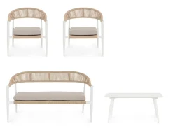 New Bizzotto SET4 SALOTTO C-C JANDIA BIANCO/BEIGE