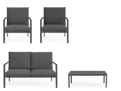 Best Bizzotto SET4 SALOTTO C-C KONNOR ANTRACITE CX23