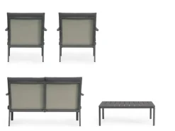 Best Bizzotto SET4 SALOTTO C-C KONNOR ANTRACITE CX23