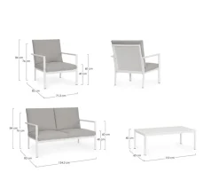 Sale Bizzotto SET4 SALOTTO C-C KONNOR BIANCO CX21