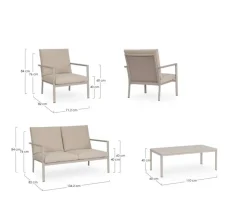 New Bizzotto SET4 SALOTTO C-C KONNOR RASTIN