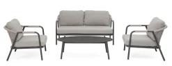 New Bizzotto SET4 SALOTTO C-C MIRAVET ANTRACITE/KHAKI