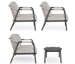 New Bizzotto SET4 SALOTTO C-C MIRAVET ANTRACITE/KHAKI