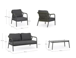 Online Bizzotto SET4 SALOTTO C-C MIRAVET ANT/VERDE
