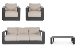 Clearance Bizzotto SET4 SALOTTO C-C MOSES ANTRACITE YK13