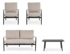 Best Bizzotto SET4 SALOTTO C-C NEBULA ANTRACITE YK13