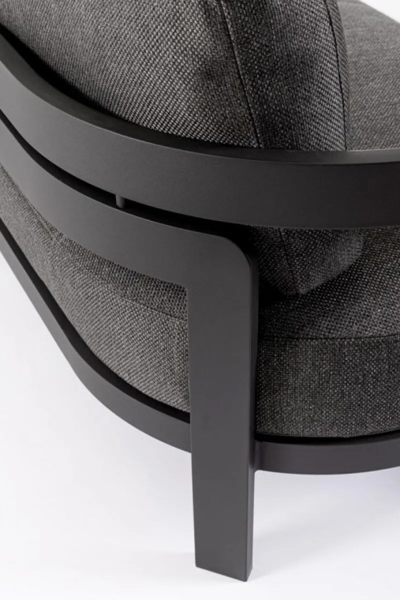 New Bizzotto SET4 SALOTTO IN CORDA PER ESTERNO ANTRACITE WG21 - PRESLEY