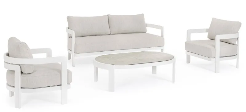 Online Bizzotto SET4 SALOTTO IN CORDA PER ESTERNO BIANCO WG20 - PRESLEY