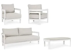 Online Bizzotto SET4 SALOTTO IN CORDA PER ESTERNO BIANCO WG20 - PRESLEY