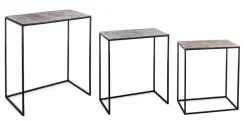 Clearance Bizzotto SET3 TAVOLINI IN ALLUMINIO - TAHIR