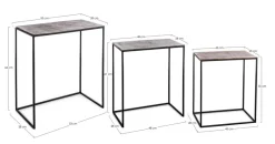 Clearance Bizzotto SET3 TAVOLINI IN ALLUMINIO - TAHIR