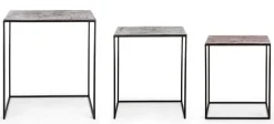 Clearance Bizzotto SET3 TAVOLINI IN ALLUMINIO - TAHIR
