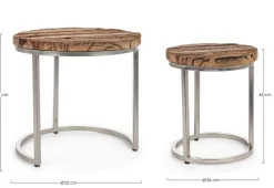 Sale Bizzotto SET2 TAVOLINI ALTI IN LEGNO RICICLATO - RAFTER