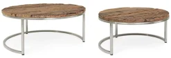 Clearance Bizzotto SET2 TAVOLINI BASSI IN LEGNO RICICLATO - RAFTER
