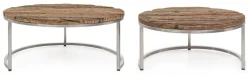 Clearance Bizzotto SET2 TAVOLINI BASSI IN LEGNO RICICLATO - RAFTER