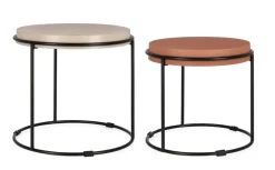 Clearance Bizzotto SET2 TAVOLINI IN ACCIAIO BEIGE TERRACOTTA - KETAKI