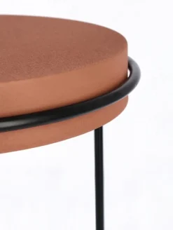 Clearance Bizzotto SET2 TAVOLINI IN ACCIAIO BEIGE TERRACOTTA - KETAKI