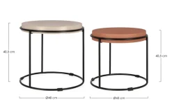 Clearance Bizzotto SET2 TAVOLINI IN ACCIAIO BEIGE TERRACOTTA - KETAKI