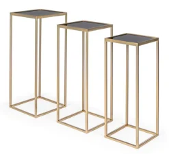 Bizzotto SET3 TAVOLINI IN ACCIAIO COLOR ORO - NUCLEOS