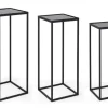 Clearance Bizzotto SET3 TAVOLINI IN ACCIAIO NERO - NUCLEOS