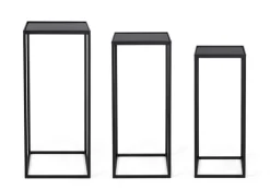 Clearance Bizzotto SET3 TAVOLINI IN ACCIAIO NERO - NUCLEOS