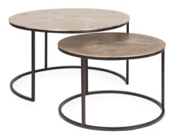 Clearance Bizzotto SET2 TAVOLINI IN ALLUMINIO X34 - AMIRA