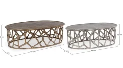 Online Bizzotto SET2 TAVOLINI IN ALLUMINIO - ZAHID