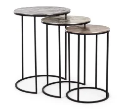 Sale Bizzotto SET3 TAVOLINI IN ALLUMINIO - TAHIR