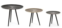 Sale Bizzotto SET3 TAVOLINI IN ALLUMINIO - TAHIR