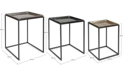 Clearance Bizzotto SET3 TAVOLINI IN ALLUMINIO X28 - AMIRA